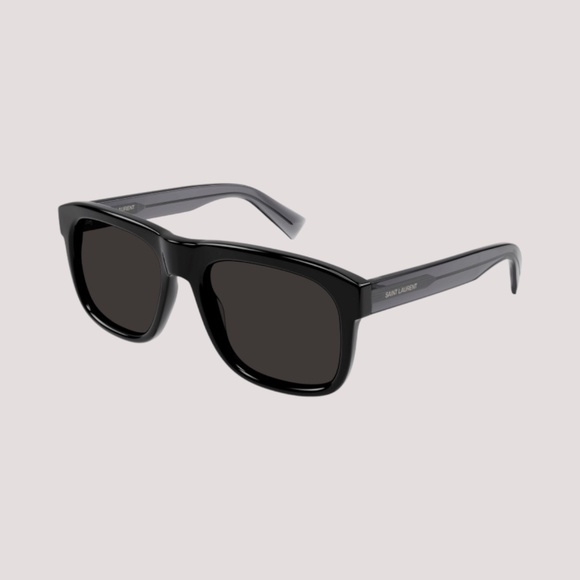 Unisex Saint Laurent SL 558 Square Sunglasses with Black Frame & Grey-Black Lens - Picture 3 of 4